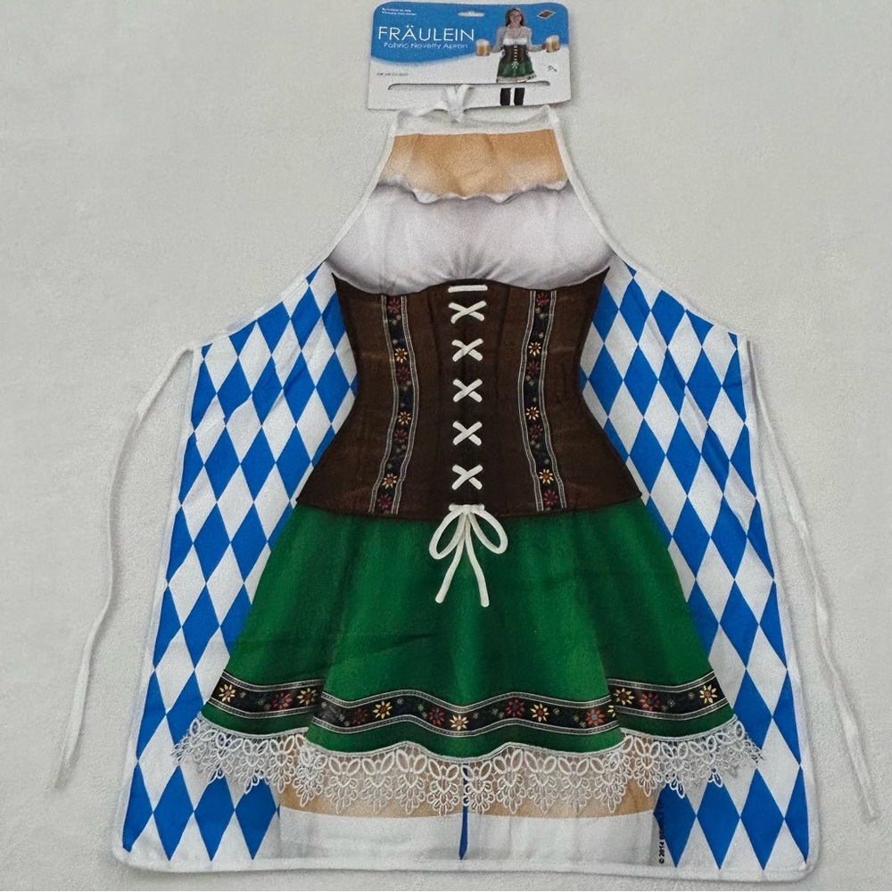 Oktoberfest Fraulein Fabric Novelty Apron Halloween Costume German Bar Maiden